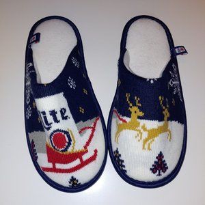 Miller Lite Brewing Holiday Slippers BRAND NEW